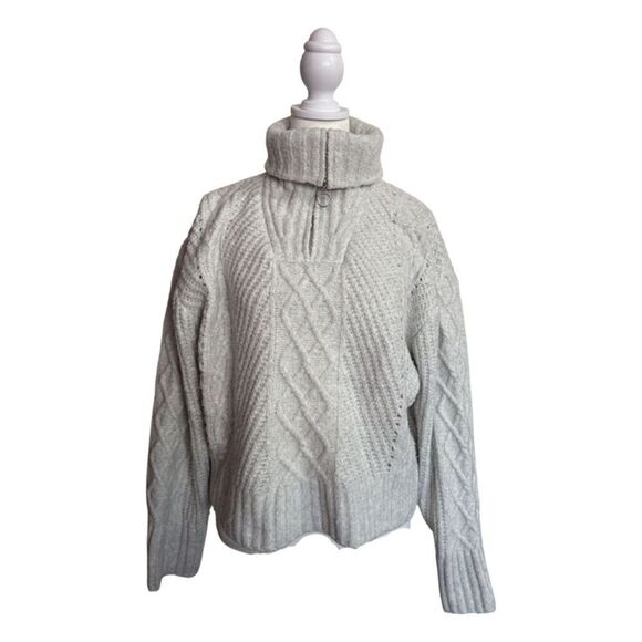 Sincerely Jules Gray Cable Knit Half Zip Up Sweater - Picture 2 of 8